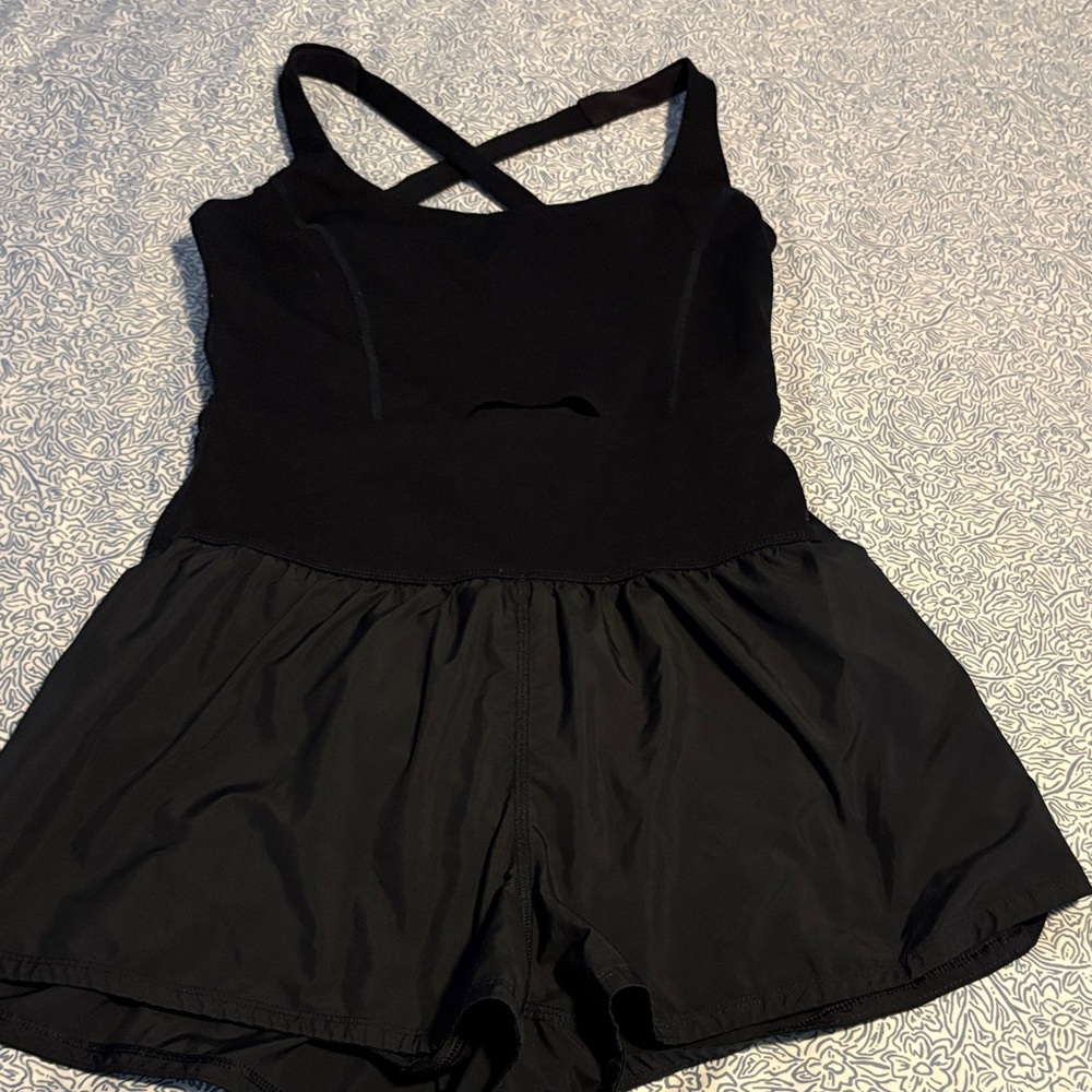 FP Movement Women’s  Black Cross-Back One-Piece Romper